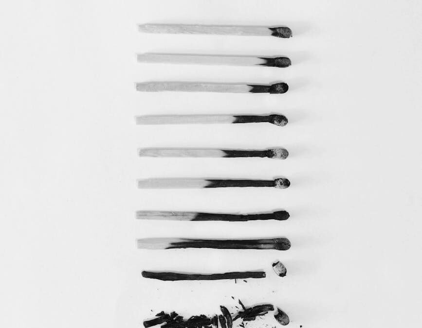 used matchsticks on white background