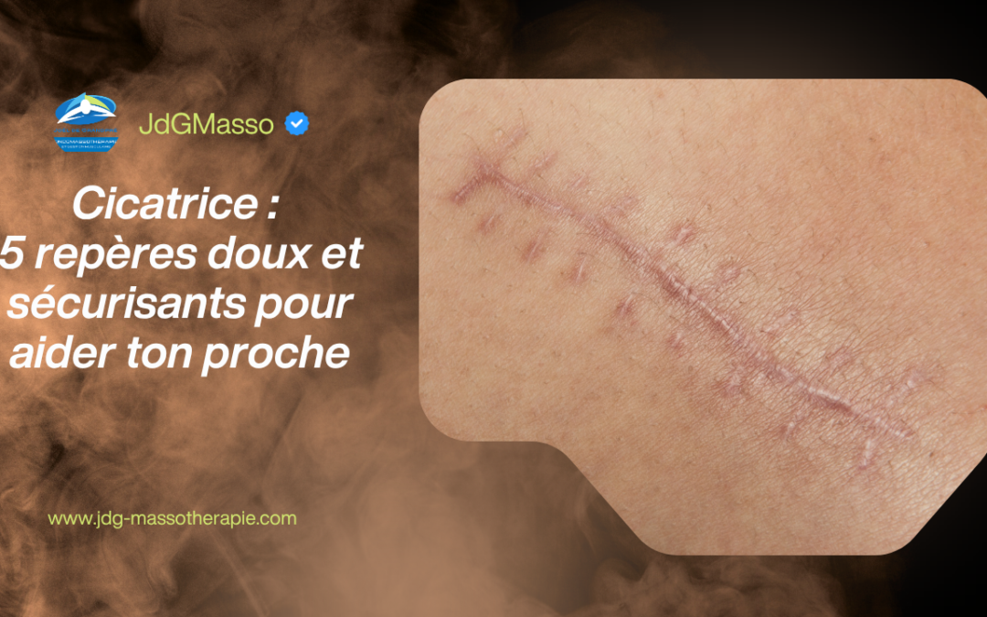 cicatrice en gros plan pour aider ton proche à apprivoiser le toucher en douceur