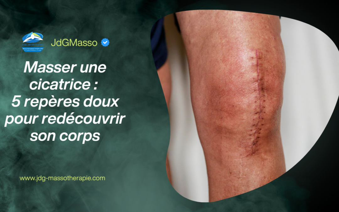 masser une cicatrice au genou avec douceur pour redécouvrir son corps