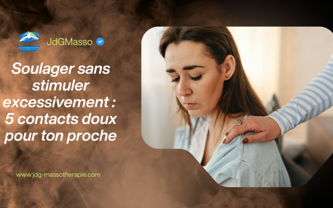 Soulager sans stimuler excessivement contact doux sur l’épaule pour proche aidant