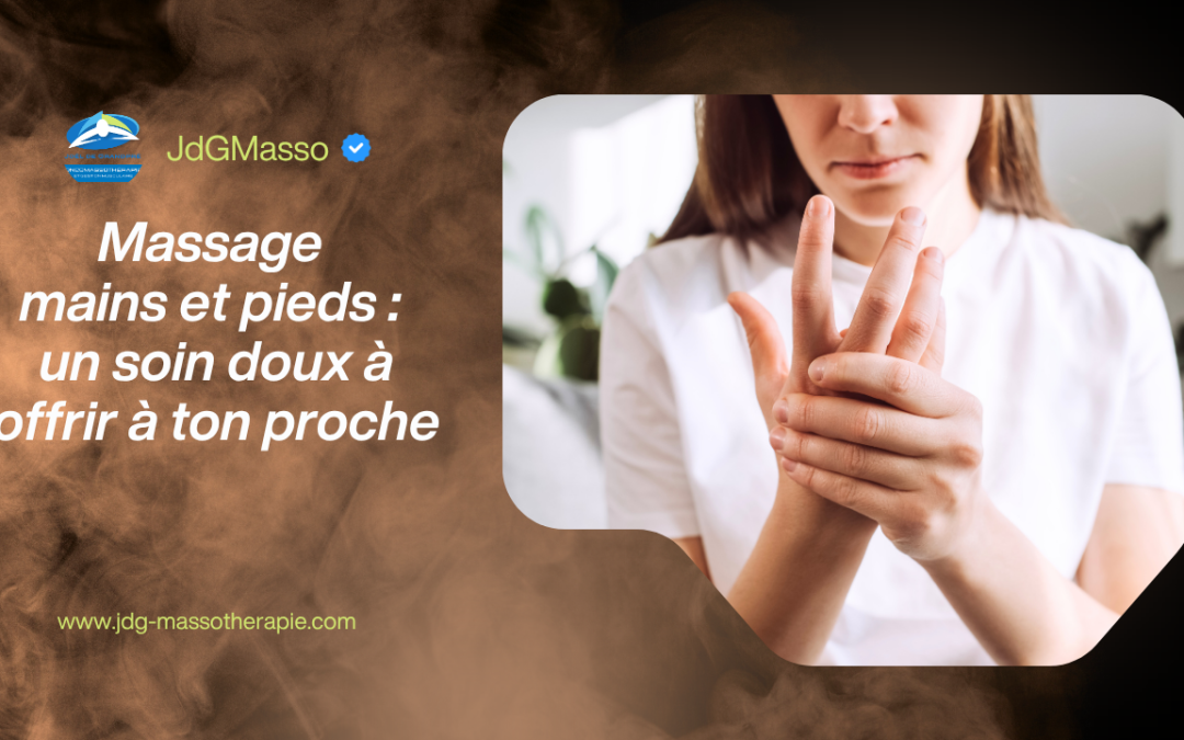 Massage mains et pieds offert à une personne atteinte d'un cancer afin de soulager l'inconfort, favoriser la détente et soutenir le bien-être pendant les traitements.