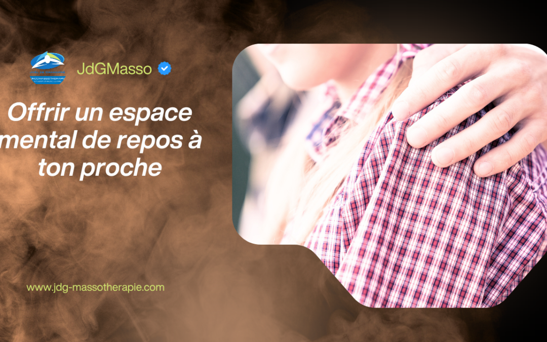 Proche offrant un moment de réconfort et de repos mental à une personne touchée par le cancer, par une présence bienveillante et le toucher.